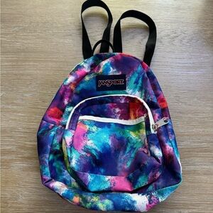 Jansport brand tie dye colorful mini half pint backpack bag